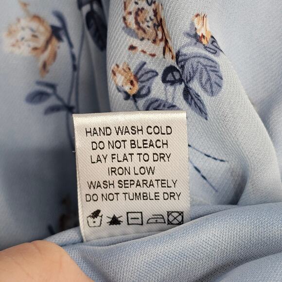 Superdown Light Blue Floral Frankie Flare Mini Dress Size Small Wedding Guest - Picture 8 of 10